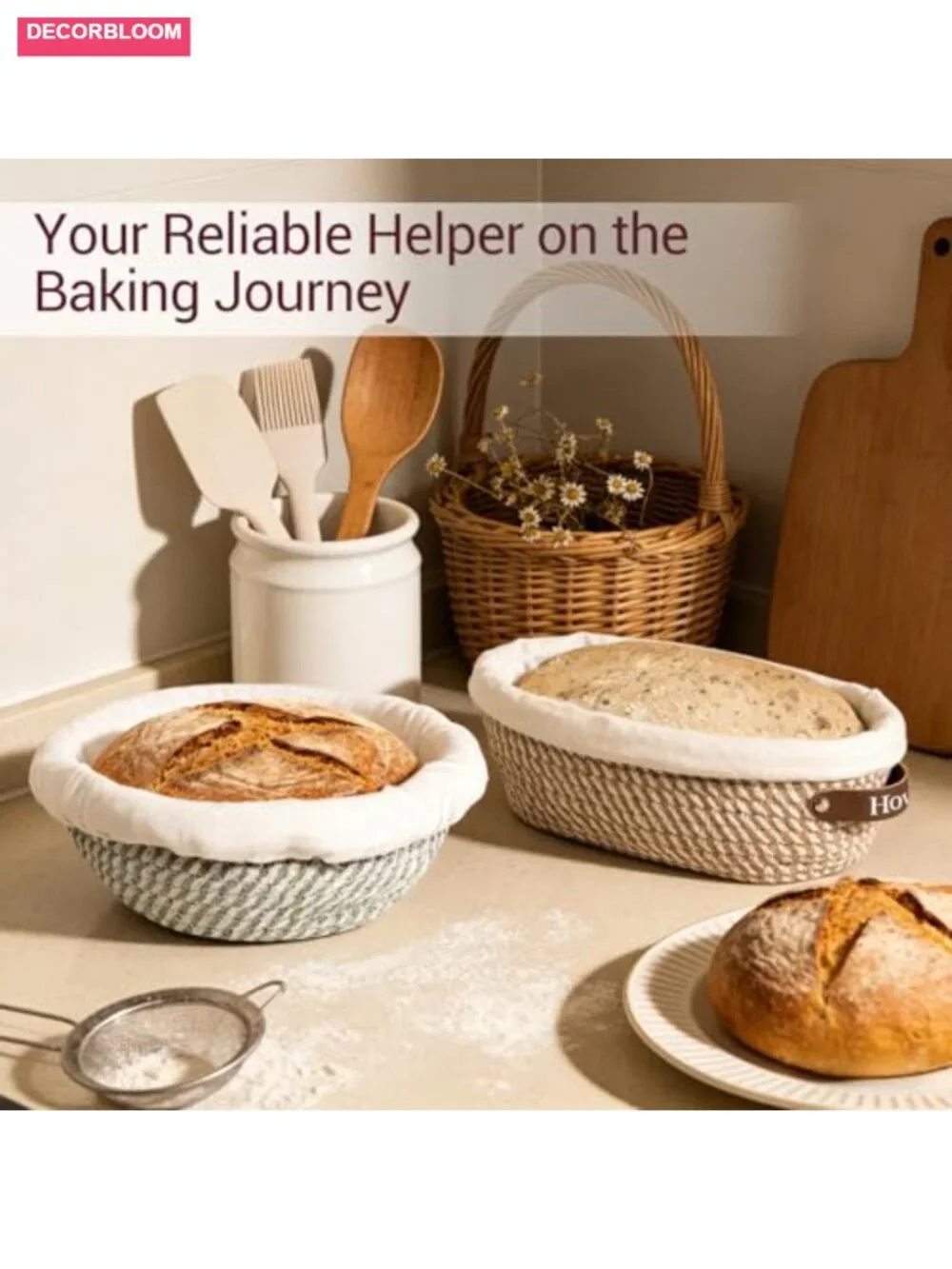 Sourdough Banneton Proofing Basket Set 9